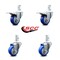 Service Caster 3 Inch Blue Poly Swivel 3/4 Inch Square Stem Caster Total Lock Brakes SCC, 2PK SCC-SQTTL20S314-PPUB-BLUE-34-2-S-2 - alternate 4